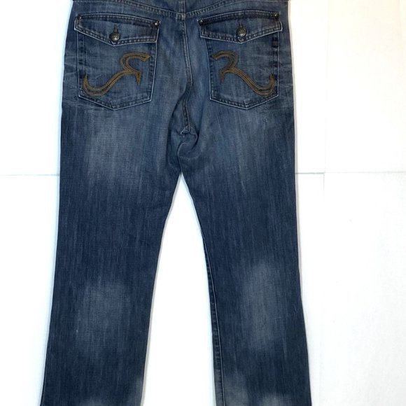 ROCK & REPUBLIC Men’s Jeans Neil Straight Leg Size 38x30 Embroidered Dar… - Picture 5 of 10